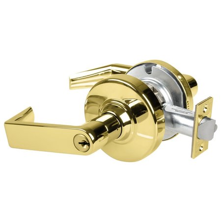 SCHLAGE Grade 1 Entrance Lock, Rhodes Lever, Standard Cylinder, Extended Equally for 2-1/2 In. Door, Bright ND53PD RHO 605 EE212